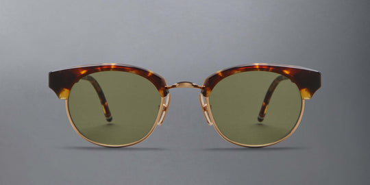 Thom Browne Acetate And Titanium Oval Sunglasses