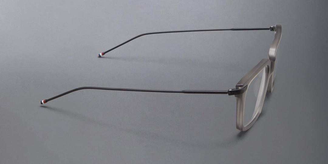 Thom Browne Acetate And Titanium Rectangular Eyeglasses