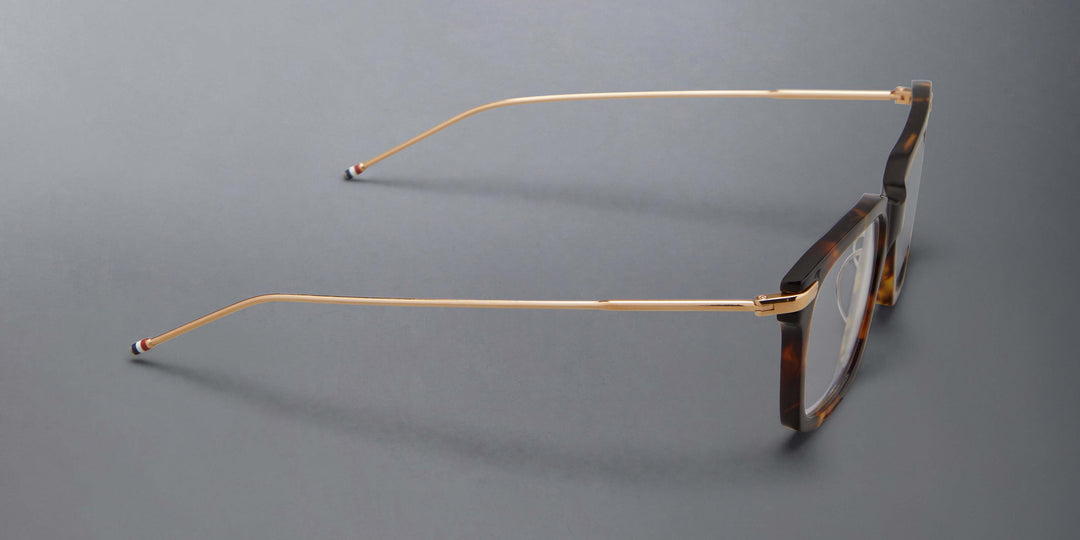 Thom Browne Acetate And Titanium Rectangular Eyeglasses