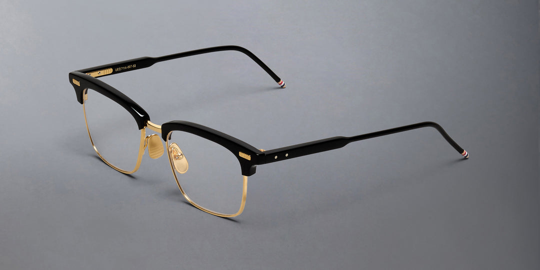 Thom Browne Acetate And Titanium Rectangular Eyeglasses