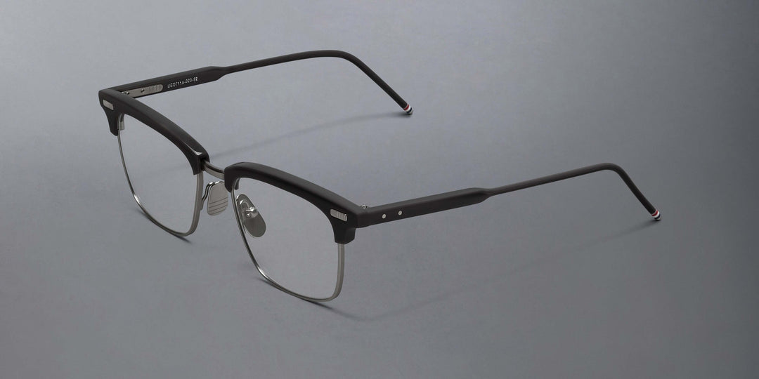 Thom Browne Acetate And Titanium Rectangular Eyeglasses