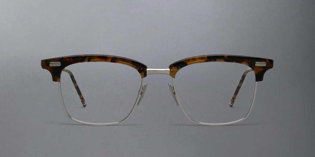 Thom Browne Acetate And Titanium Rectangular Eyeglasses