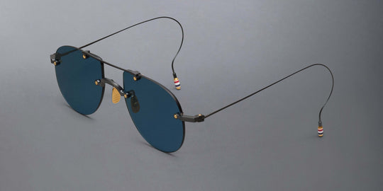 Thom Browne Titanium Rimless Aviator Sunglasses