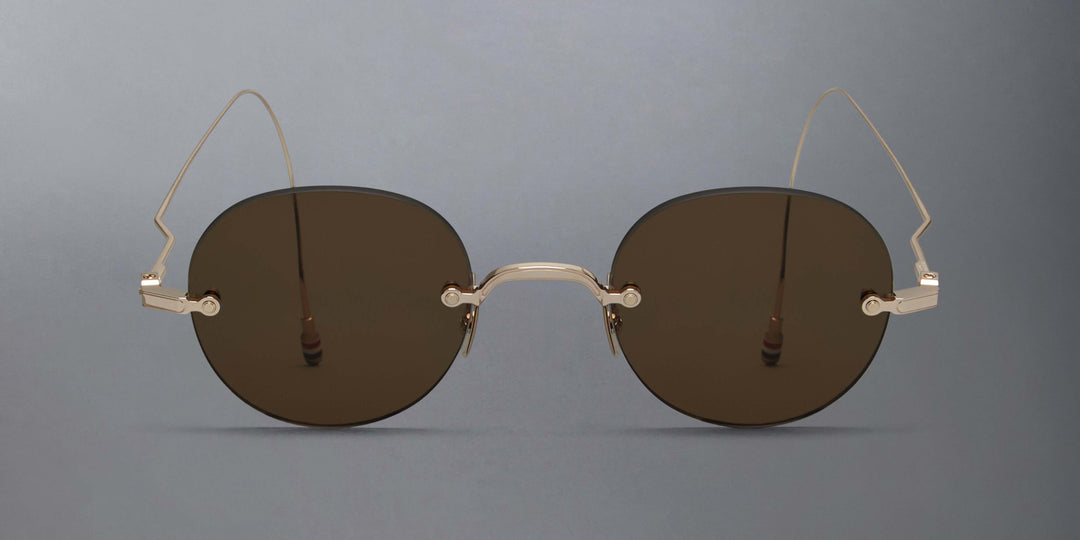 Thom Browne Titanium Rimless Round Sunglasses