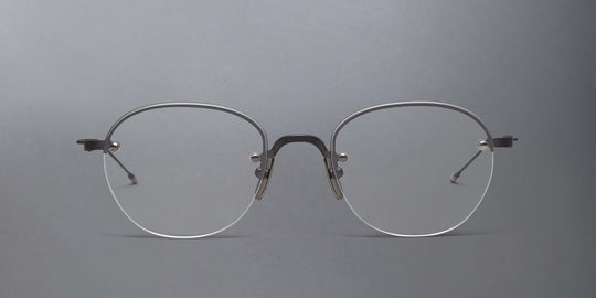 Thom Browne Titanium Semi Rimless Oval Eyeglasses