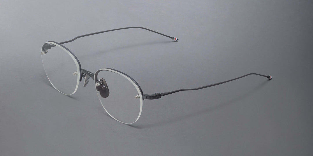 Thom Browne Titanium Semi Rimless Oval Eyeglasses