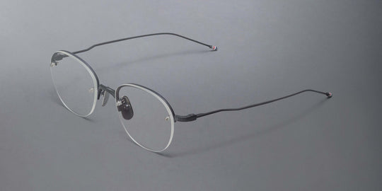 Thom Browne Titanium Semi Rimless Oval Eyeglasses