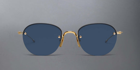 Thom Browne Titanium Semi Rimless Oval Sunglasses