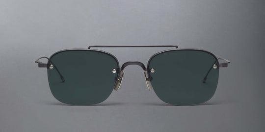 Thom Browne Titanium Semi Rimless Pilot Sunglasses